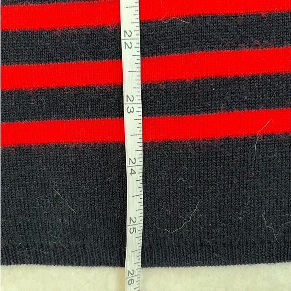 Sandro Stripped Red Black Crew Neck Wool Blend Sweater Sz Small S - Picture 5 of 10